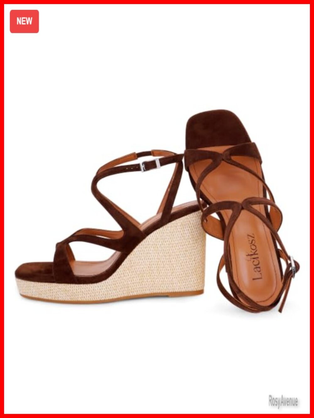 Wedge Sandals 3.98in Raffia Platform Open Toe Ankle Strap Summer